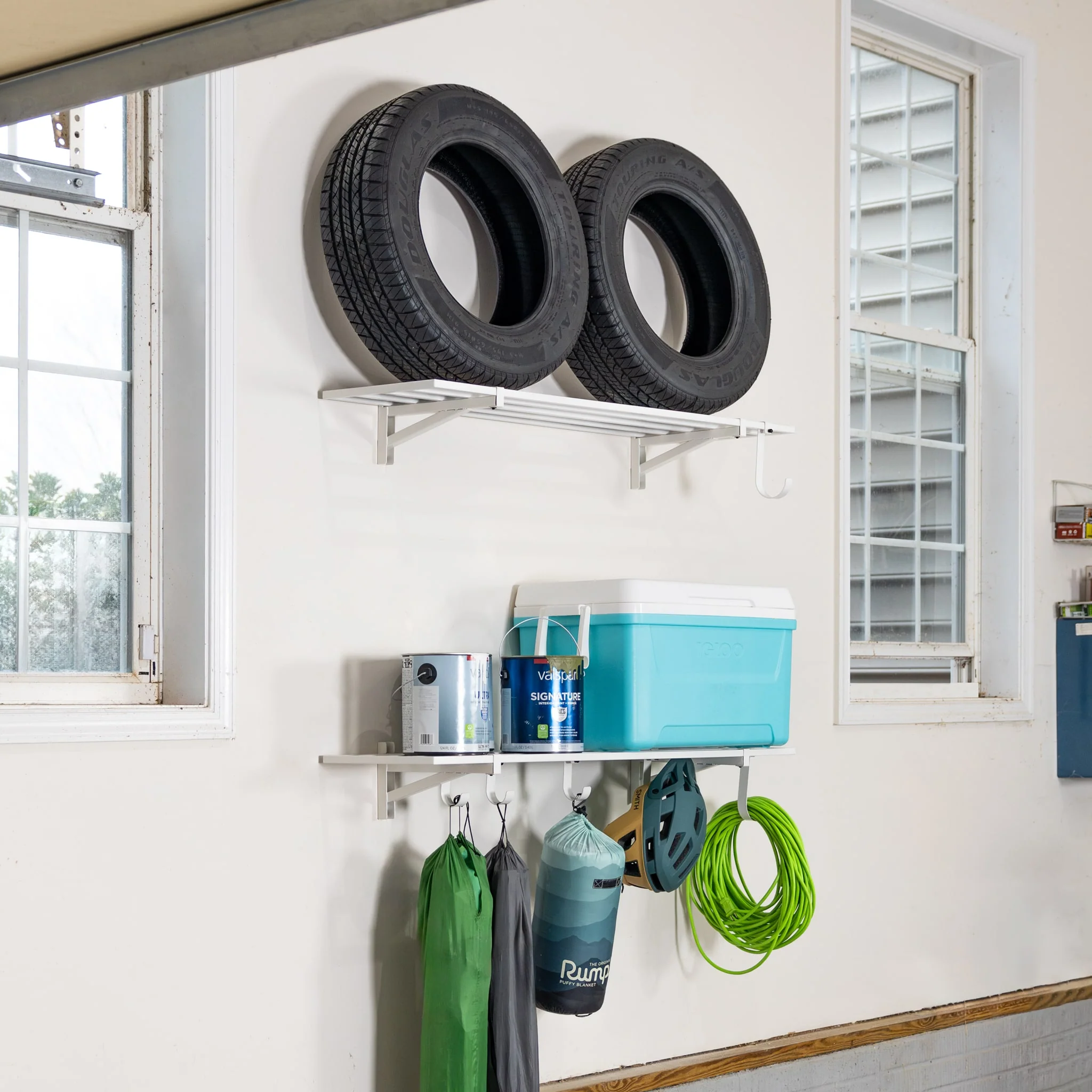 1' x 4' Bristol Garage Wall Mount Shelves | 2 Pack | White - Image 4