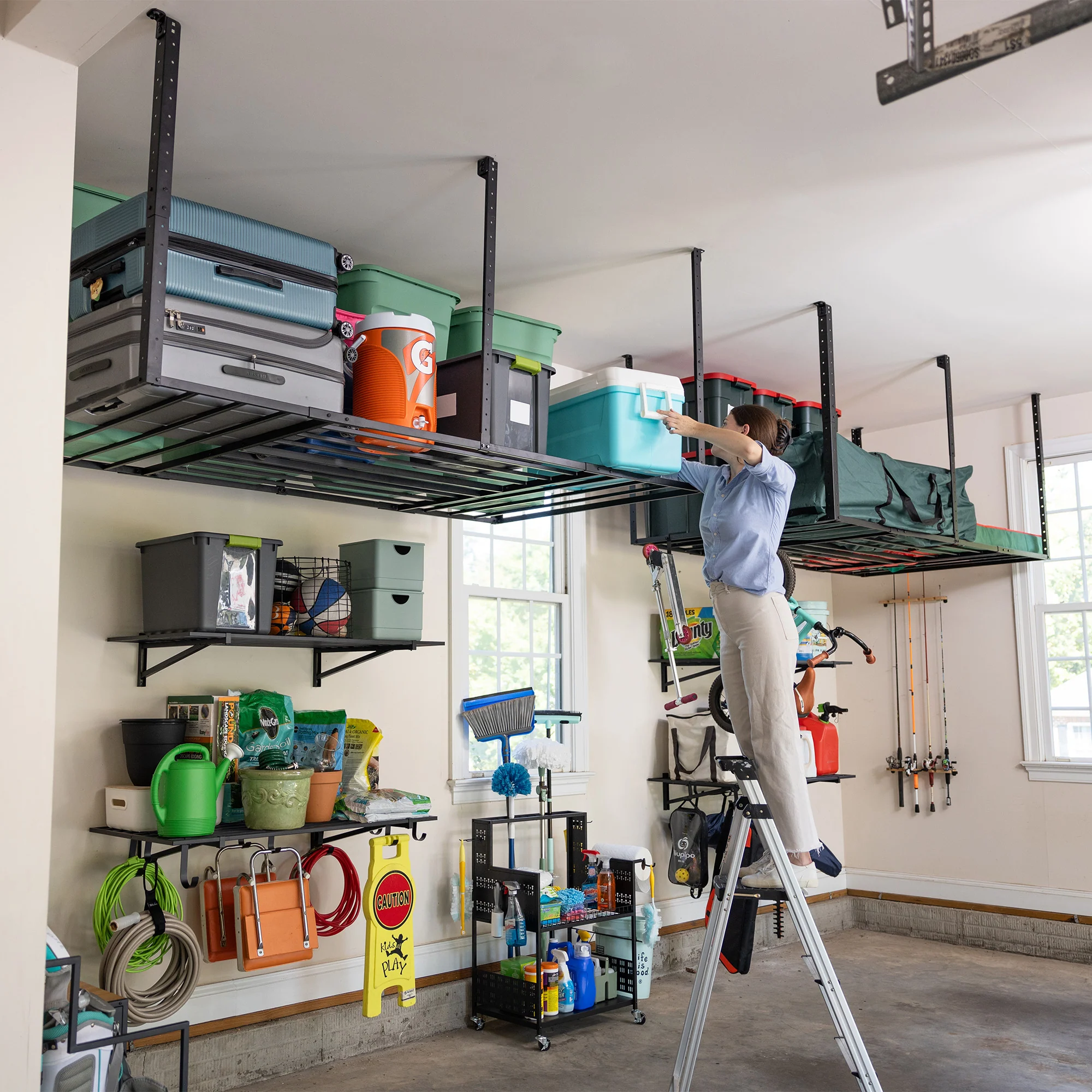 4' x 8' Faber Overhead Garage Storage with Hooks | Holds 700 lbs - Image 4