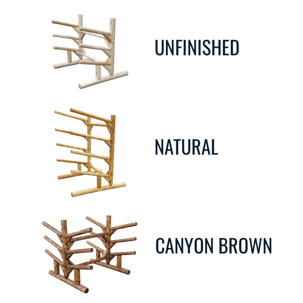 6 Kayak, Canoe, and SUP Storage Rack | Freestanding Log Rack | Natural Finish - Image 5
