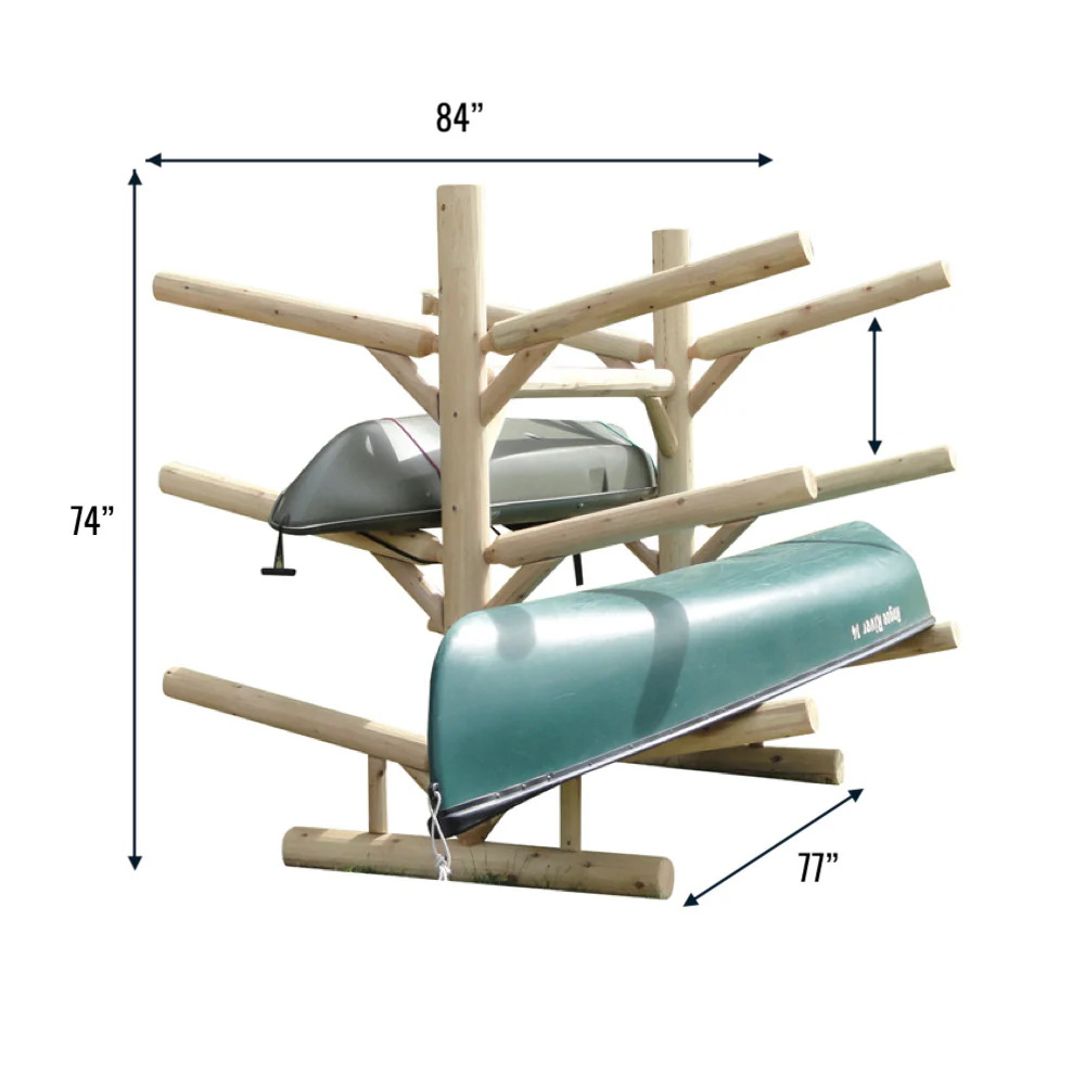 6 Kayak, Canoe, and SUP Storage Rack | Freestanding Log Rack | Natural Finish - Image 6