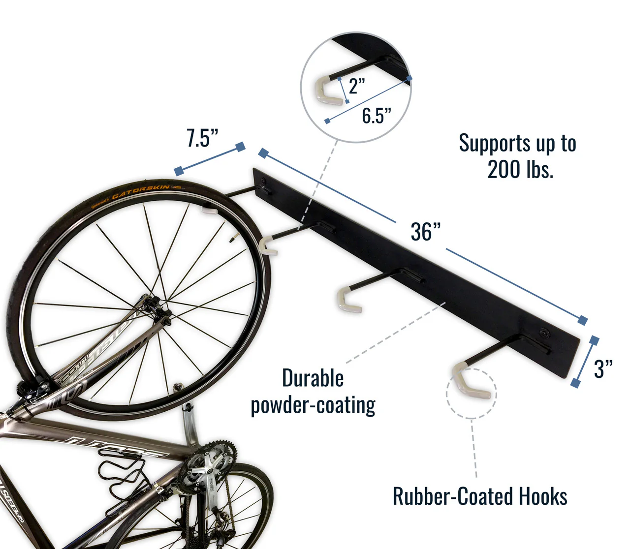 Blackstone Bike Storage Rack | 8 Bikes | Black - Image 3