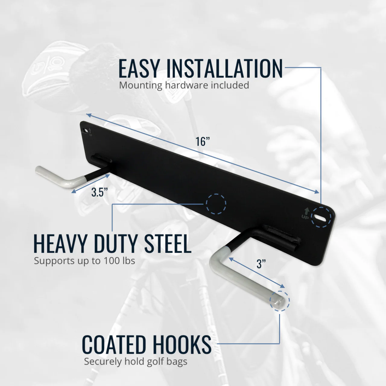 Torrey Pines Golf Bag Storage Rack | Holds 2 Golf Bags - Image 4