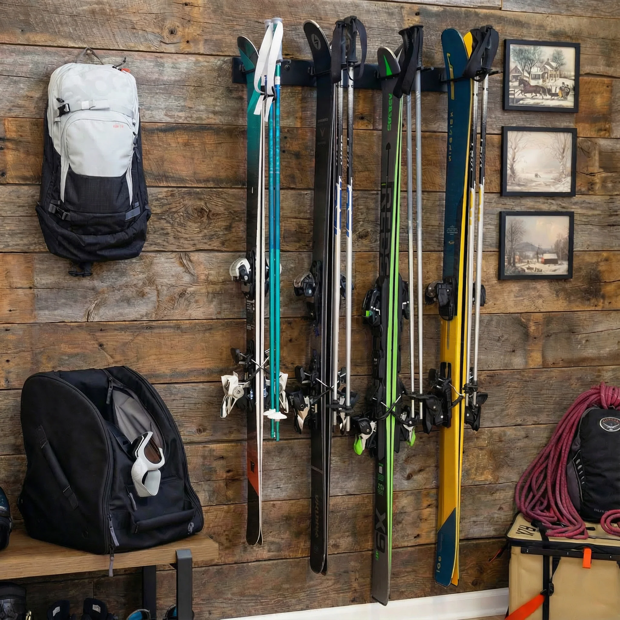 Snowbasin Ski Storage Rack | Holds 8 Pairs of Skis - Image 3