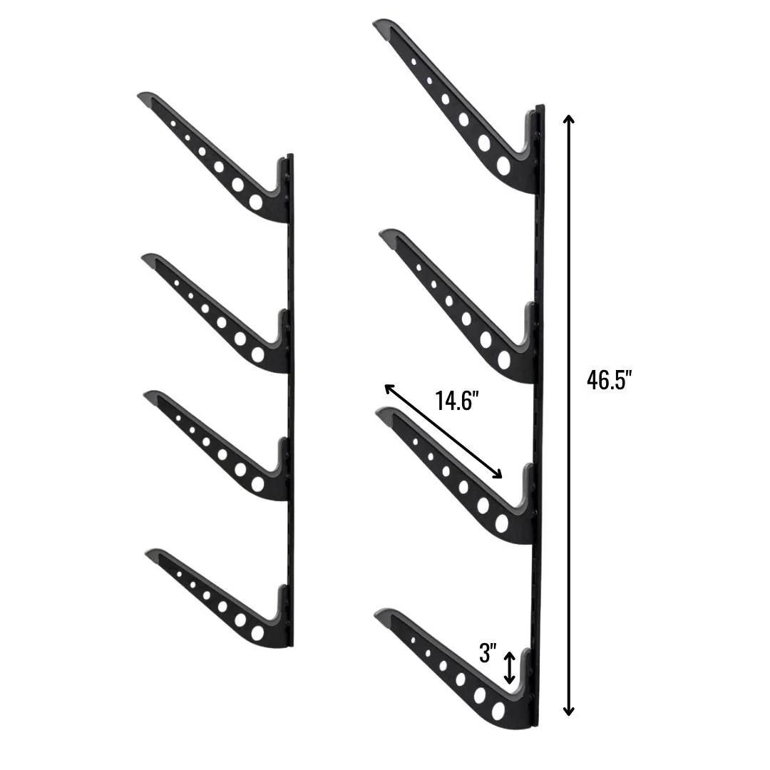 XSR Adjustable Wall Rack | Multi-Use | 4 Levels | Black - Image 6