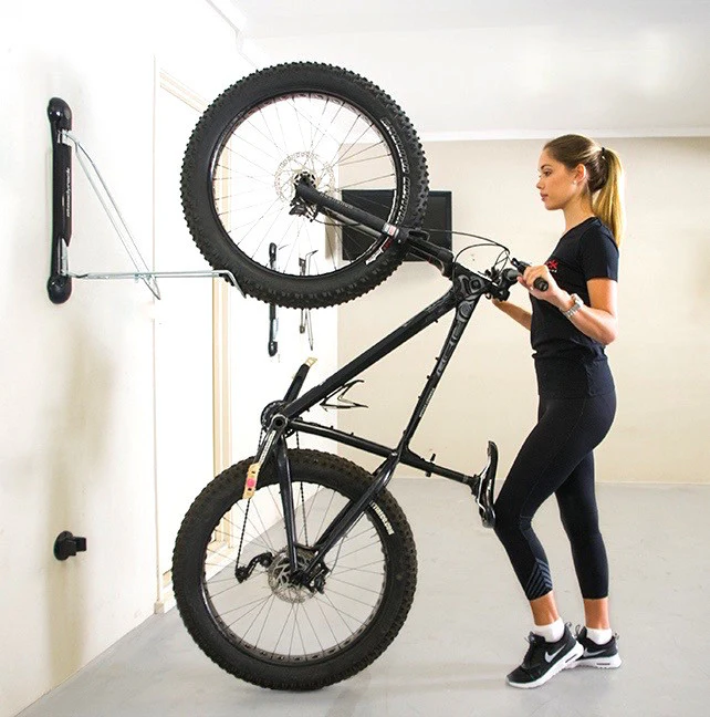 Fat Tire Bike Wall Rack | Swivel Vertical Storage Mount | Tires up to 5" Wide - Image 3