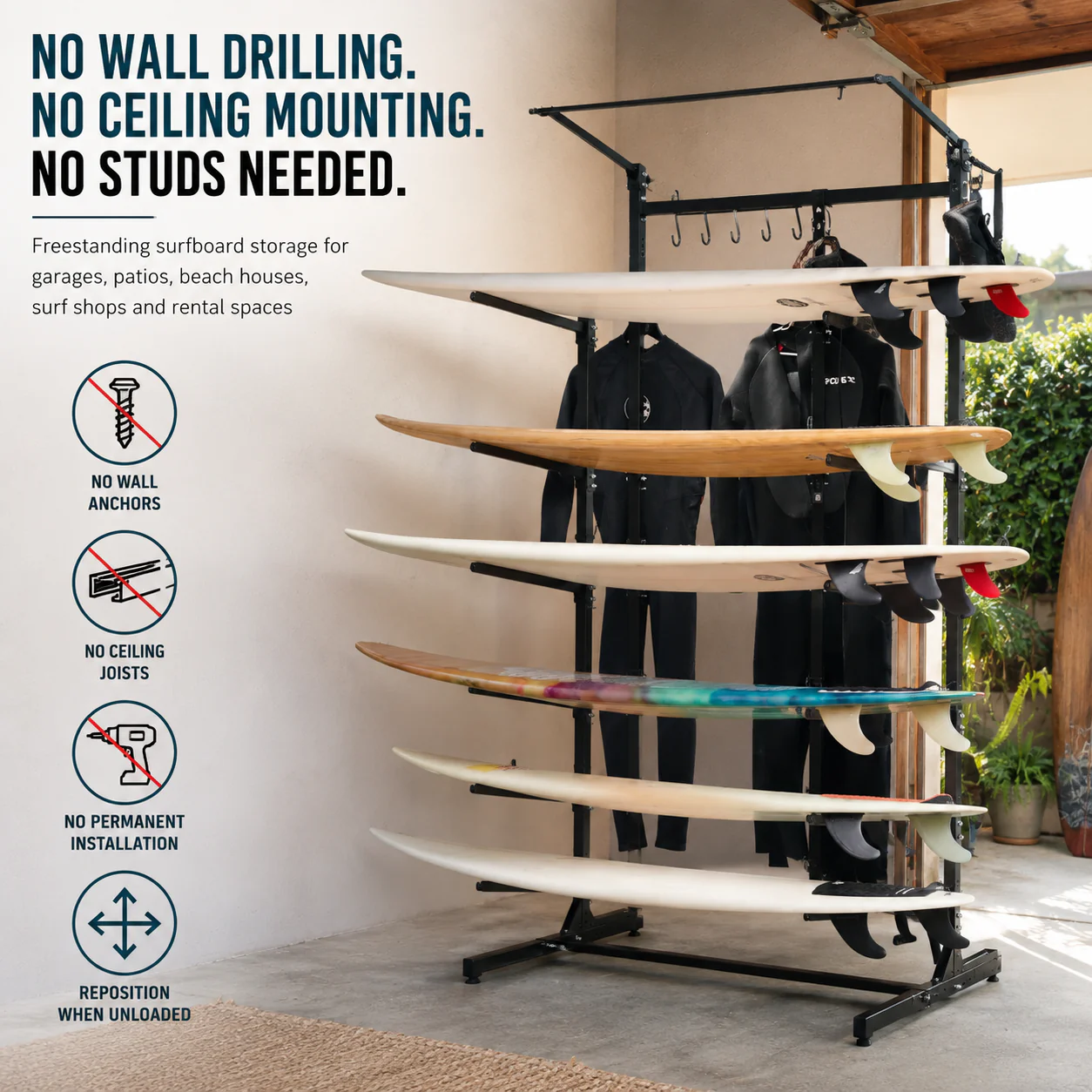 G-Surf PRO | Holds 8 Boards and Gear | Indoor-Outdoor - Image 12