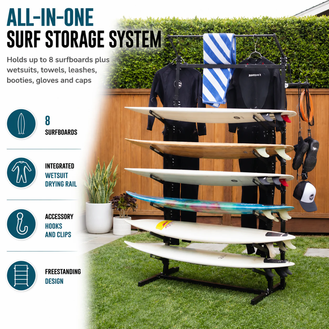 G-Surf PRO | Holds 8 Boards and Gear | Indoor-Outdoor - Image 3