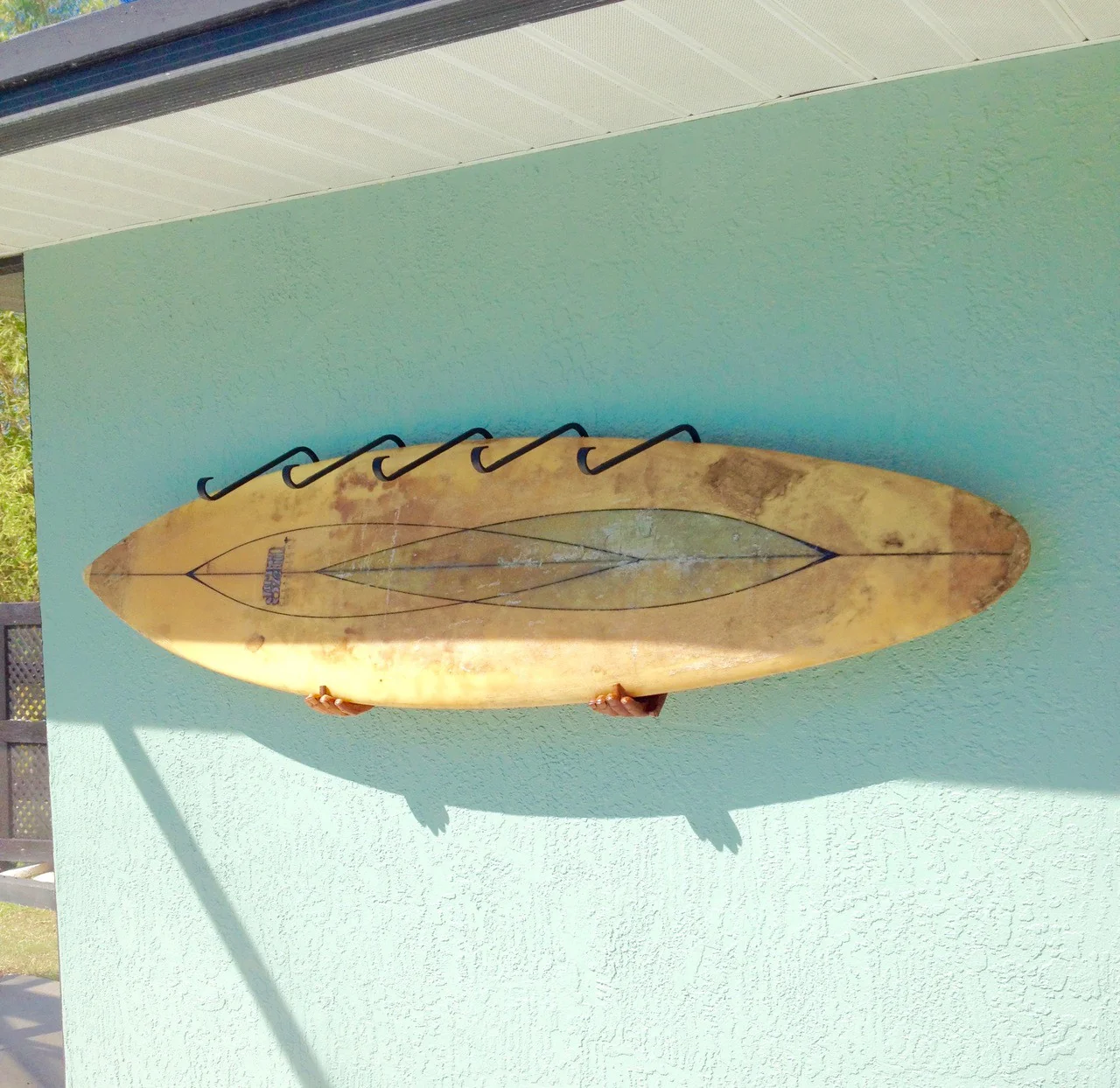 Handcrafted Wood Hands | Surfboard Wall Display Rack - Image 4
