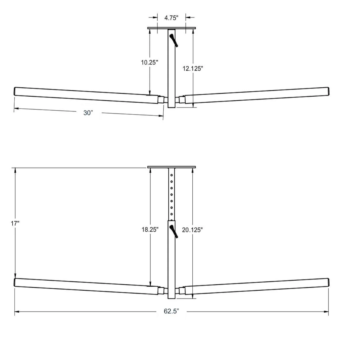 Hi-Port 2 | Kayak Adjustable Ceiling Storage Rack | Double | Holds 150 lbs - Image 3