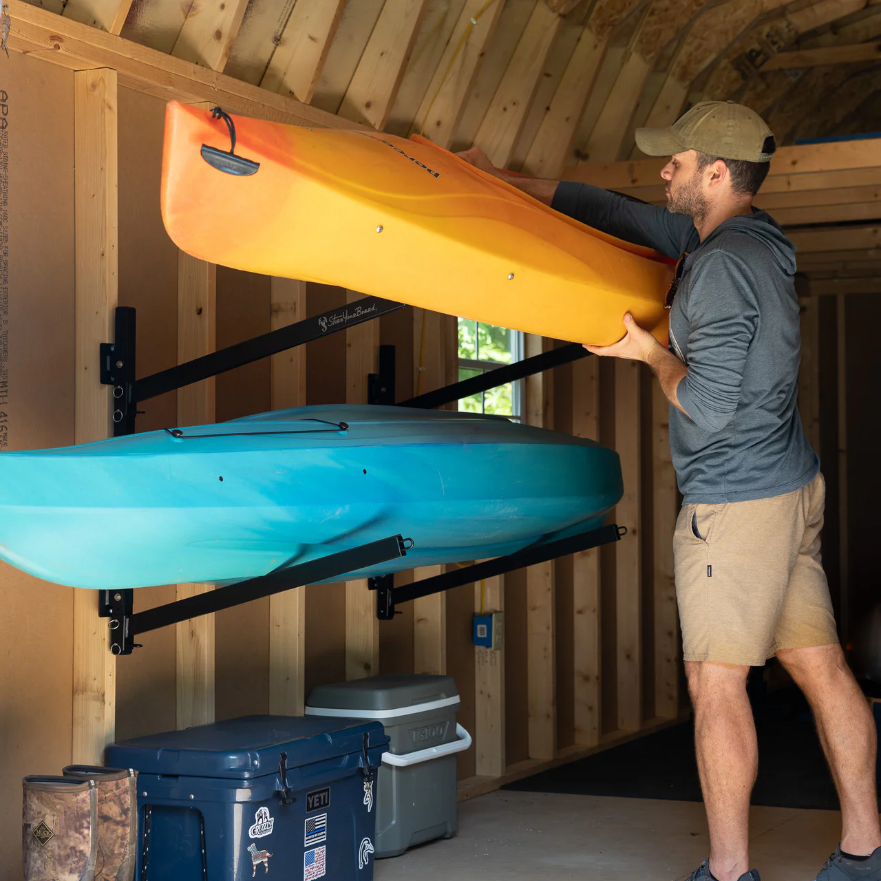 Champlain Kayak Storage | Indoor Adjustable Rack | 2 Levels - Image 3
