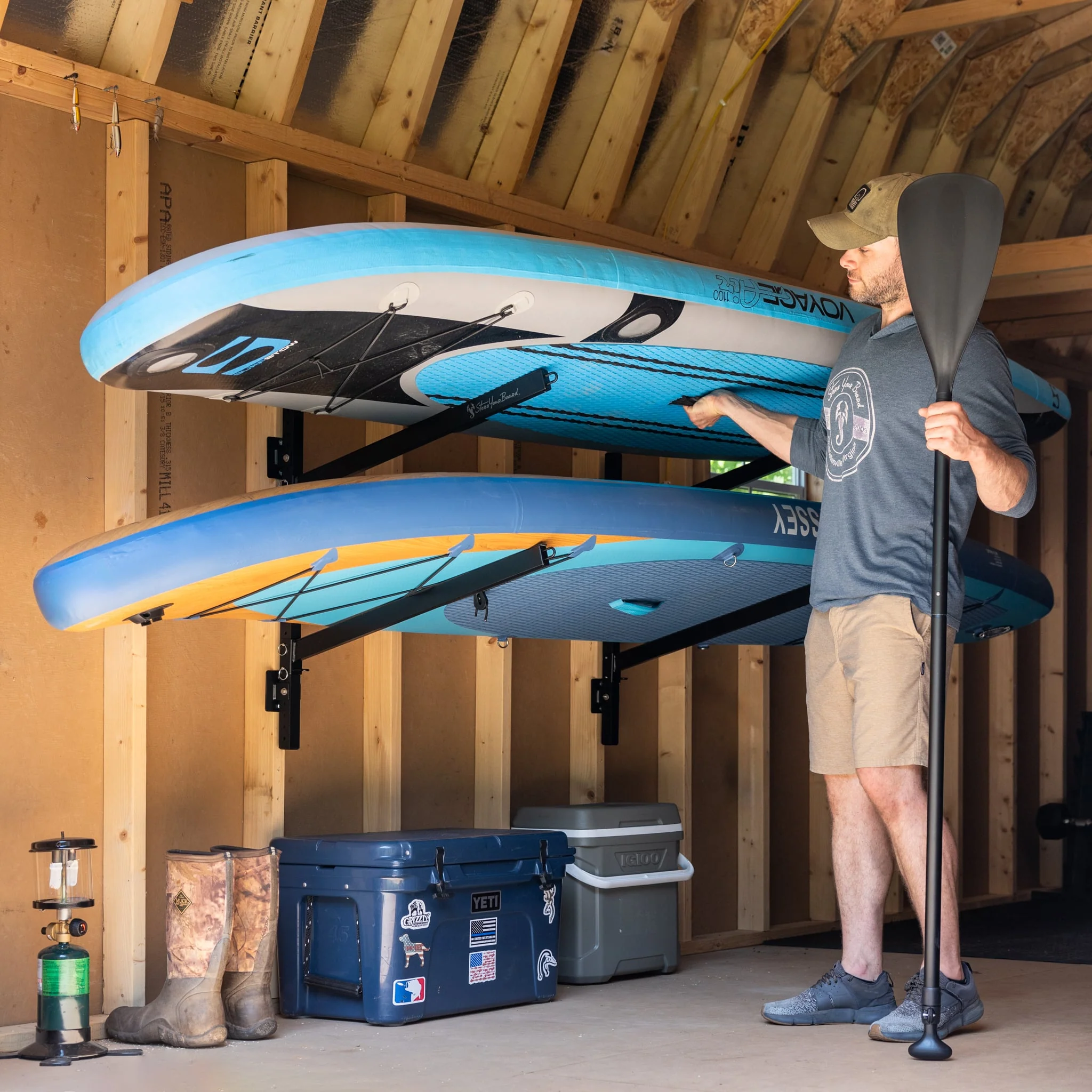 Champlain Kayak Storage | Indoor Adjustable Rack | 2 Levels - Image 4