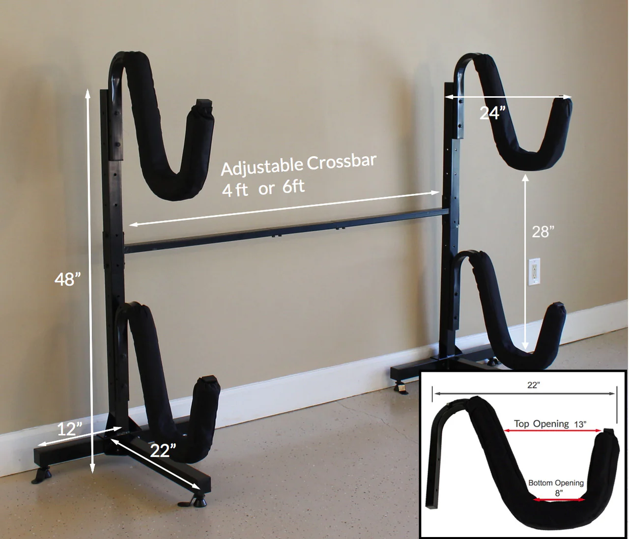 Indoor-Outdoor Freestanding Kayak Storage Rack - Image 4