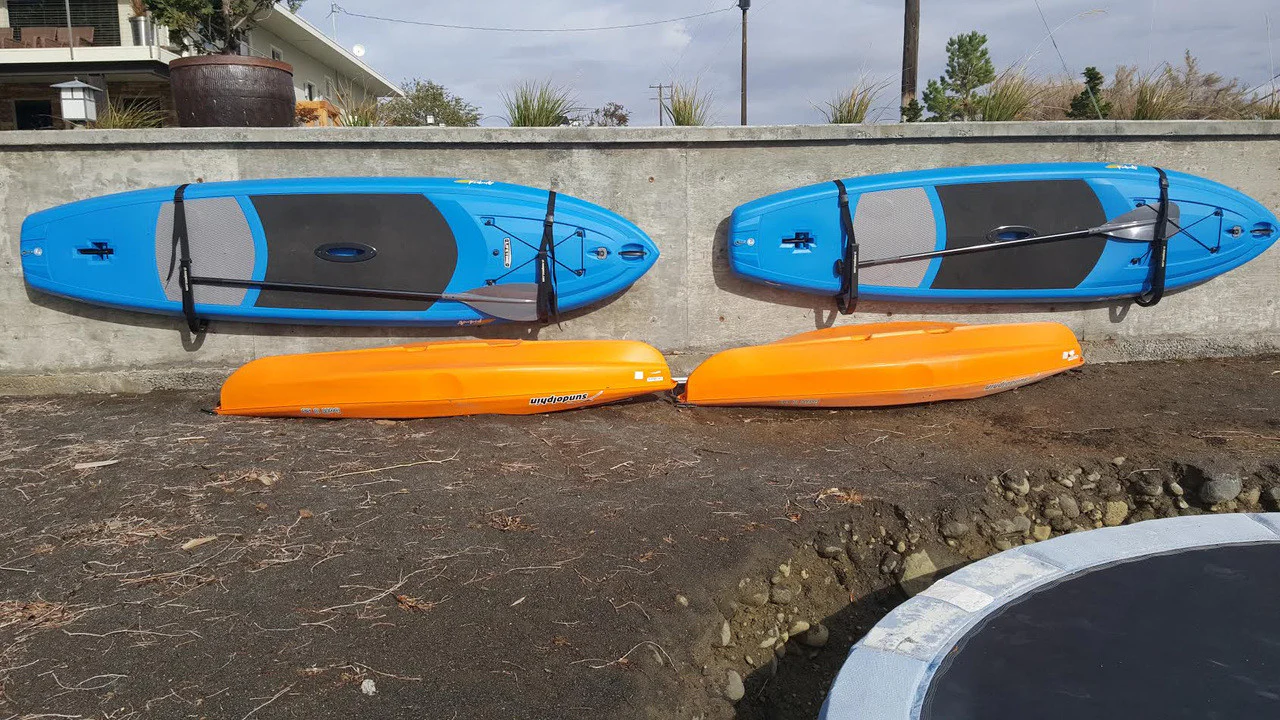 Indoor-Outdoor Suspension SUP Wall Rack - Image 4