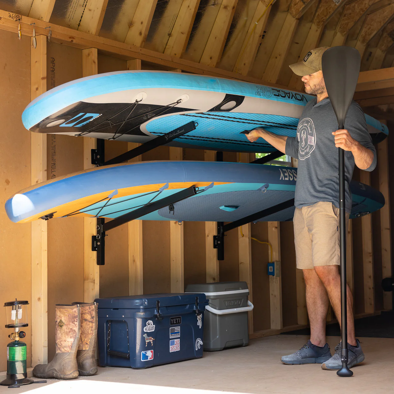 Kona SUP & Surfboard Storage | Indoor Adjustable Rack | 2 Level - Image 3