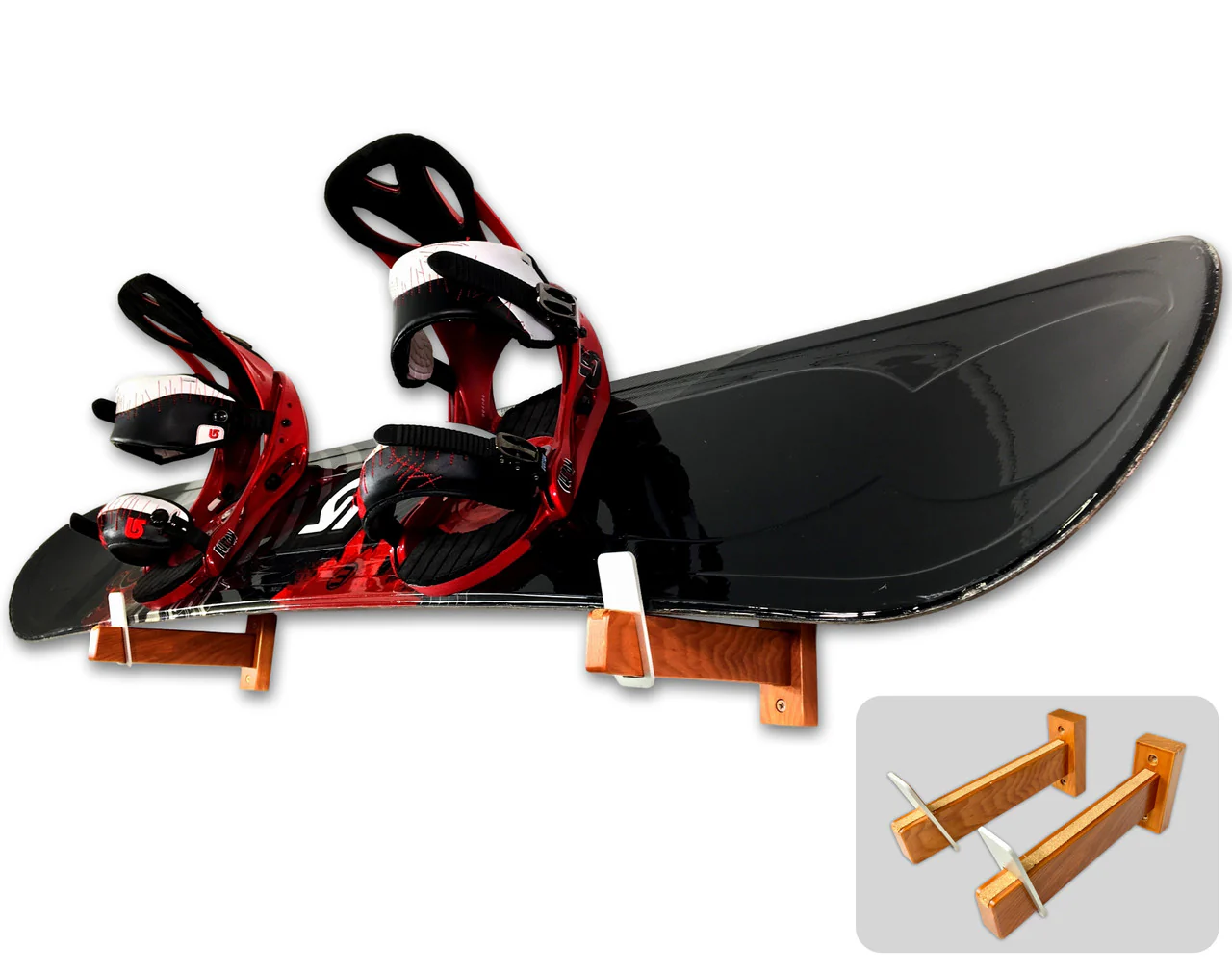 Solid Oak Snowboard Display | Minimalist Wood Rack | Holds 20 lbs - Image 5