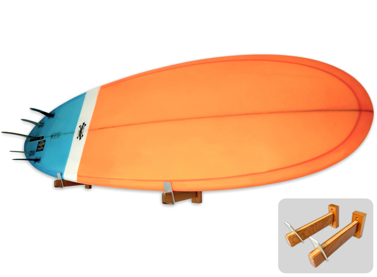 Solid Oak Surfboard Display | Minimalist Wood Rack | Holds 20 lbs - Image 5