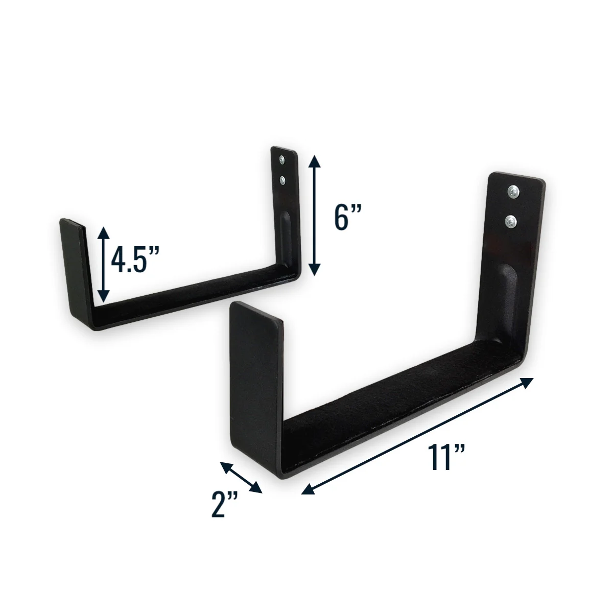 11" x 6" Minimalist Wall Hooks | Large | 2-Pack | Holds 50 lbs - Image 3