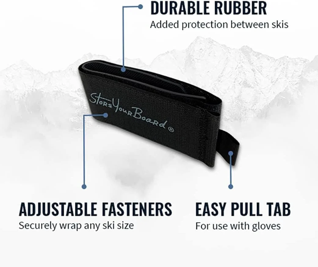 Mountain Essential Ski Wrap Straps | 4-Pack | Arctic Black - Image 4