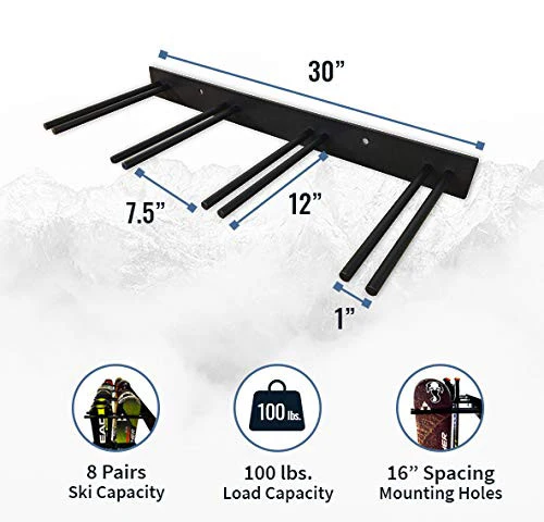 OPEN BOX | Snowbasin Ski Storage Rack | Holds 8 Pairs of Skis - Image 4