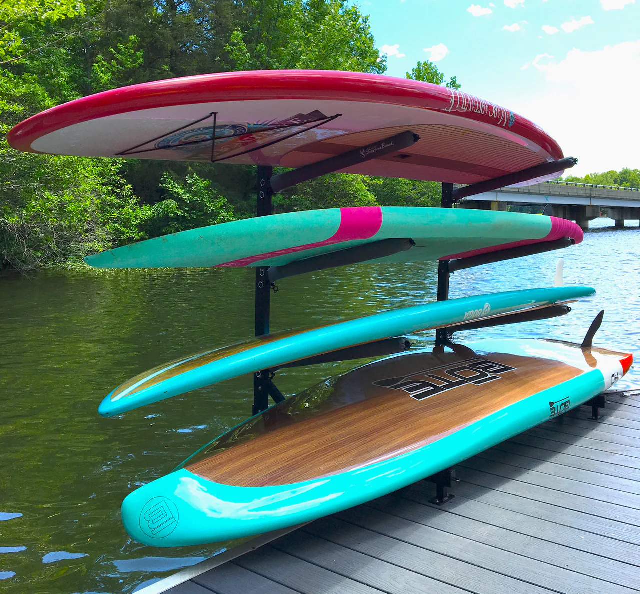 Broadwater Paddleboard Storage | Adjustable Dock Rack | Over The Water | 4 Levels - Image 12