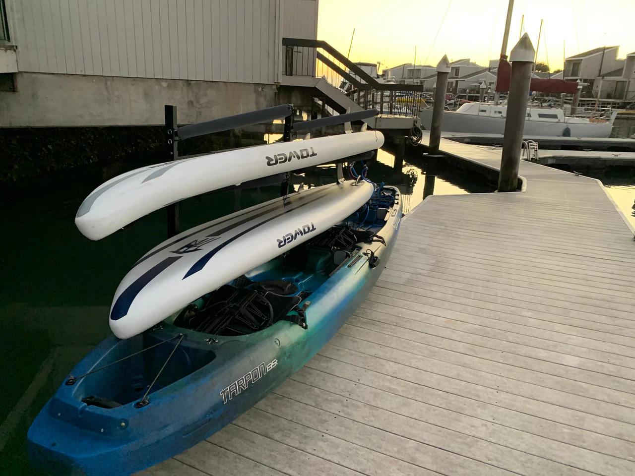 Broadwater Paddleboard Storage | Adjustable Dock Rack | Over The Water | 4 Levels - Image 13