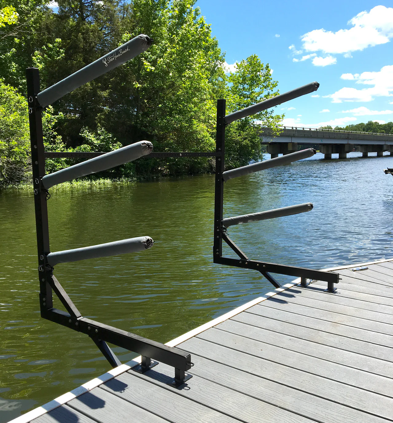 Broadwater Paddleboard Storage | Adjustable Dock Rack | Over The Water | 4 Levels - Image 21