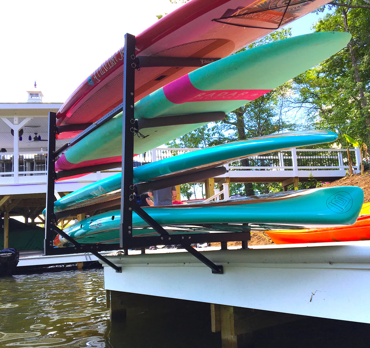 Broadwater Paddleboard Storage | Adjustable Dock Rack | Over The Water | 4 Levels - Image 3