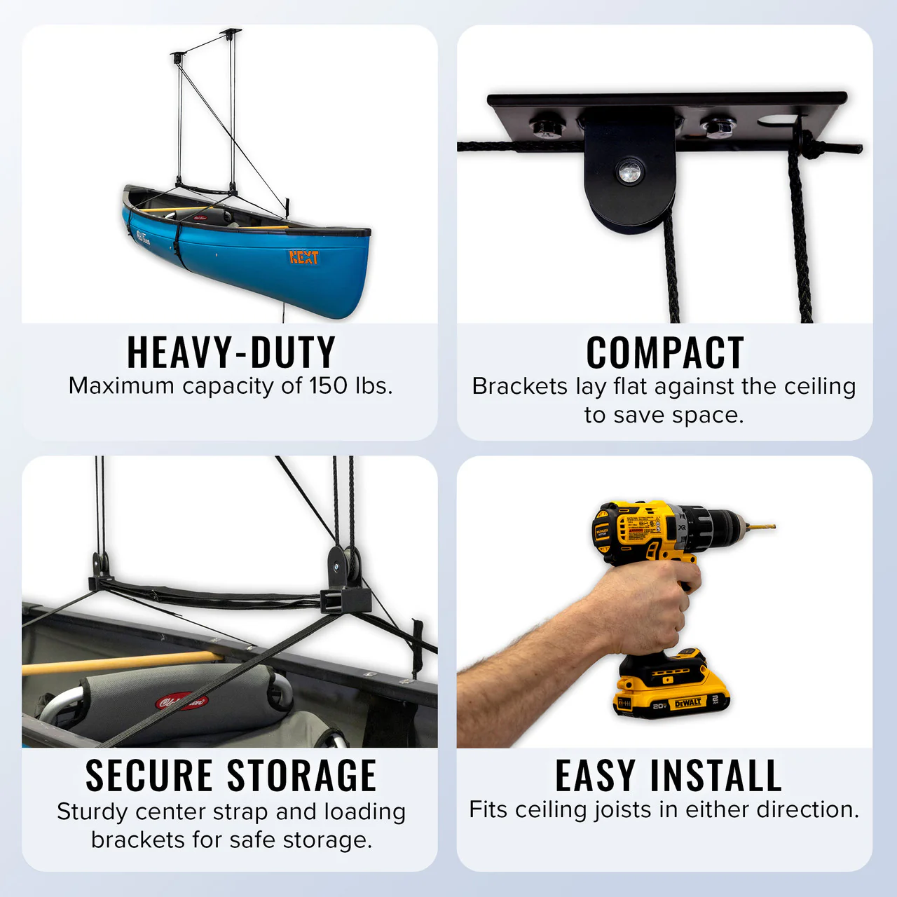Essential Cargo Box Garage Ceiling Storage Hoist | Holds up to 150 lbs | 10' Lift - Image 4