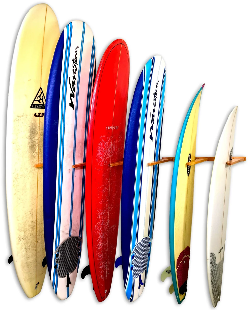 Holden Beach Surfboard Storage Vertical Wood Rack | Holds 6 Surfboards - Image 3