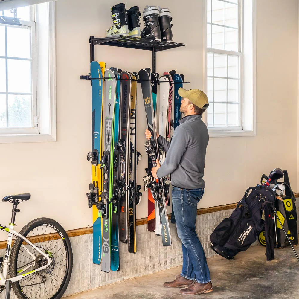 Solitude Ski Wire Shelf | Adjustable Wall Storage System | Holds 10 Pairs of Skis - Image 3